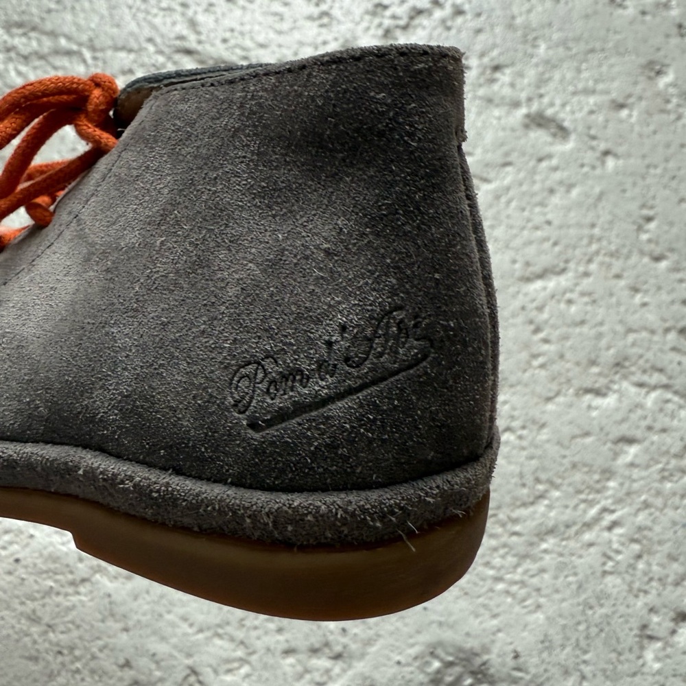 Toddler Pom D'Api Gray Chukka Boots with Orange Laces - Picture 2 of 5